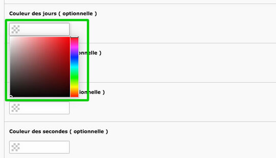 Changer la couleur des compteurs du contenu "Compte à rebours"