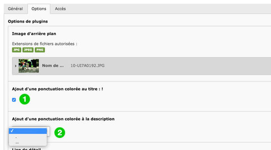 Ponctuation colorée pour le contenu "Présentation"