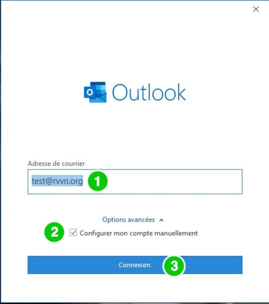 Outlook 365 - Nouveau compte