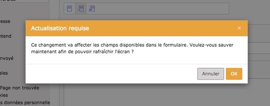 Confirmation demandée lors du changement de type de détail d'une actualité
